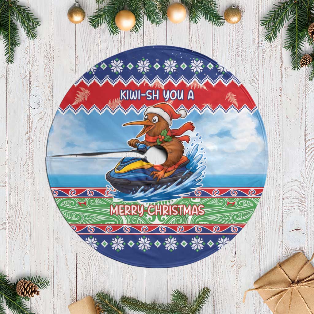 New Zealand Christmas Tree Skirt Funny Jet Ride Kiwi Xmas - Aussie Hoodie