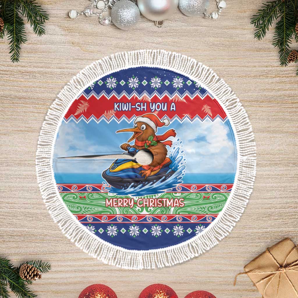 New Zealand Christmas Tree Skirt Funny Jet Ride Kiwi Xmas - Aussie Hoodie