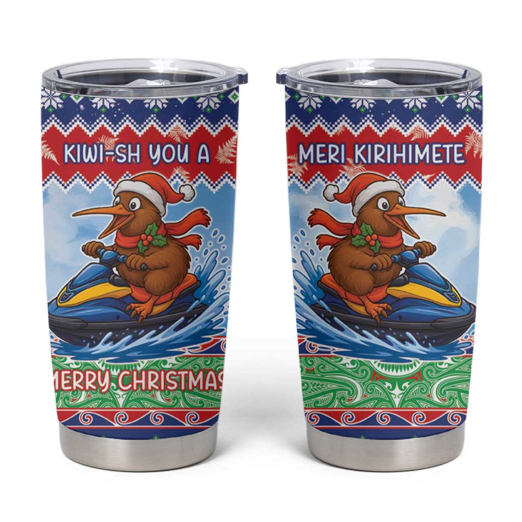 New Zealand Christmas Tumbler Cup Funny Jet Ride Kiwi Xmas - Aussie Hoodie