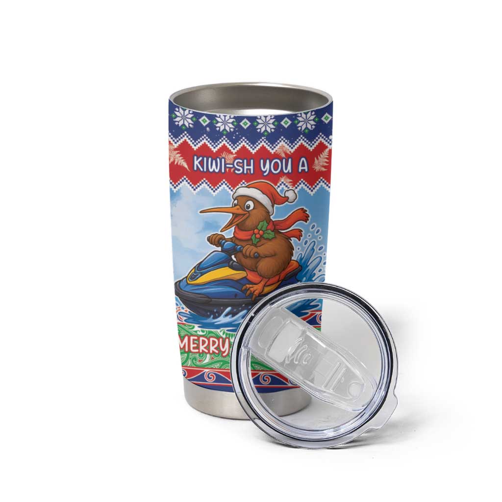 New Zealand Christmas Tumbler Cup Funny Jet Ride Kiwi Xmas - Aussie Hoodie