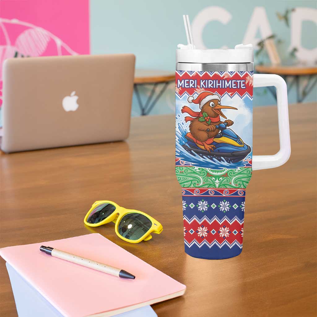 New Zealand Christmas Tumbler With Handle Funny Jet Ride Kiwi Xmas - Aussie Hoodie