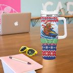 New Zealand Christmas Tumbler With Handle Funny Jet Ride Kiwi Xmas - Aussie Hoodie