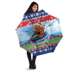 New Zealand Christmas Umbrella Funny Jet Ride Kiwi Xmas - Aussie Hoodie