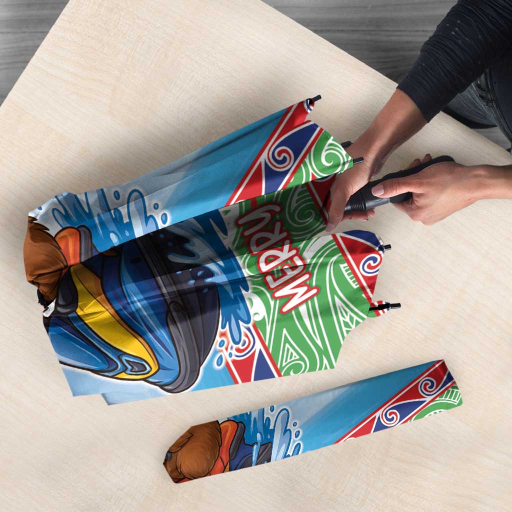 New Zealand Christmas Umbrella Funny Jet Ride Kiwi Xmas - Aussie Hoodie