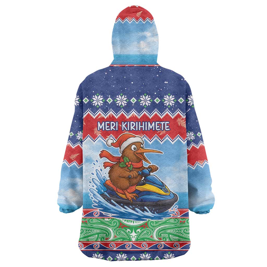 New Zealand Christmas Wearable Blanket Hoodie Funny Jet Ride Kiwi Xmas - Aussie Hoodie