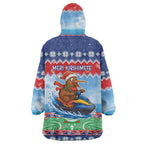 New Zealand Christmas Wearable Blanket Hoodie Funny Jet Ride Kiwi Xmas - Aussie Hoodie
