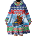 New Zealand Christmas Wearable Blanket Hoodie Funny Jet Ride Kiwi Xmas - Aussie Hoodie