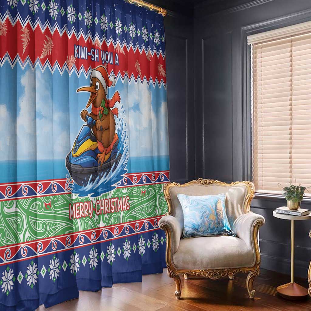 New Zealand Christmas Window Curtain Funny Jet Ride Kiwi Xmas - Aussie Hoodie