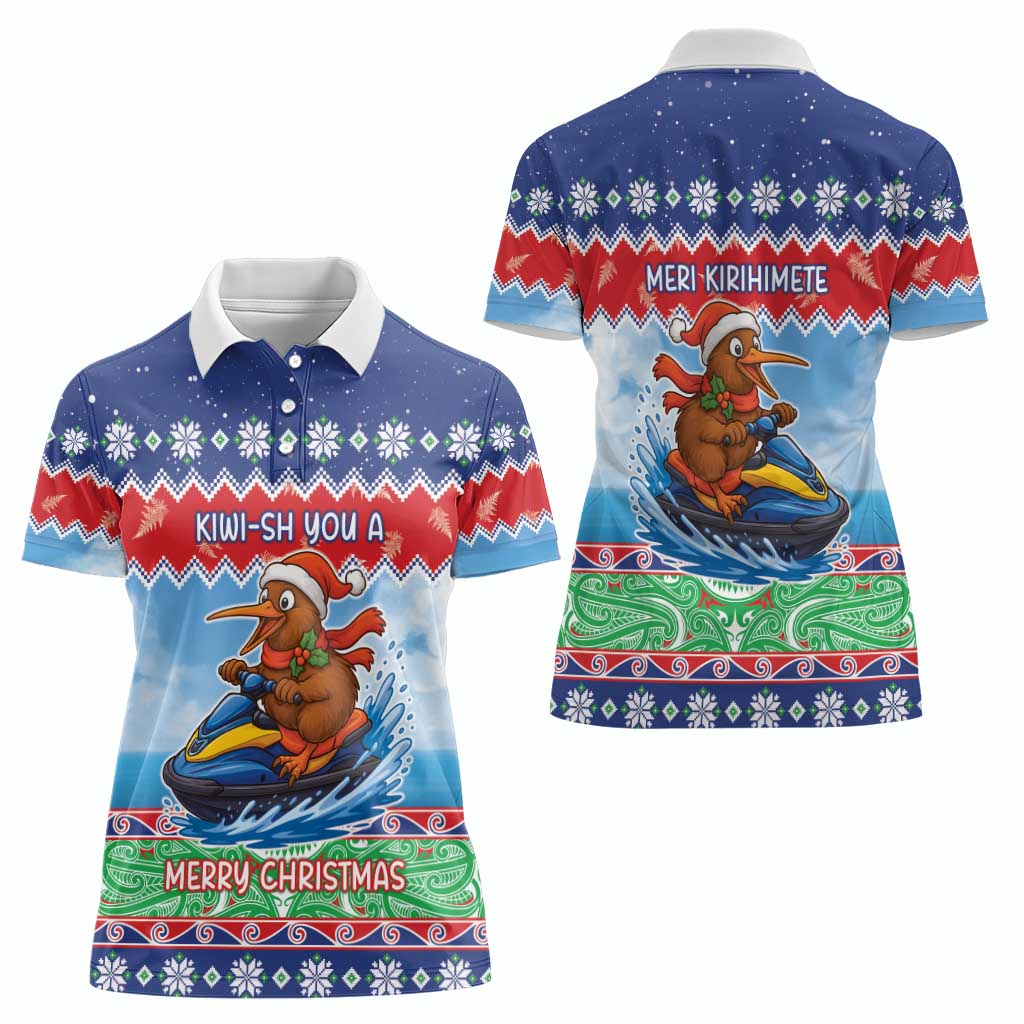 New Zealand Christmas Women Polo Shirt Funny Jet Ride Kiwi Xmas - Aussie Hoodie