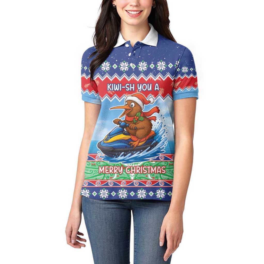 New Zealand Christmas Women Polo Shirt Funny Jet Ride Kiwi Xmas - Aussie Hoodie