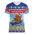 New Zealand Christmas Women V-Neck T-Shirt Funny Jet Ride Kiwi Xmas - Aussie Hoodie