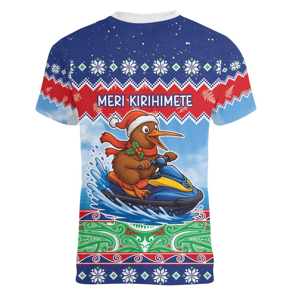 New Zealand Christmas Women V-Neck T-Shirt Funny Jet Ride Kiwi Xmas - Aussie Hoodie