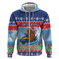 New Zealand Christmas Zip Hoodie Funny Jet Ride Kiwi Xmas - Aussie Hoodie