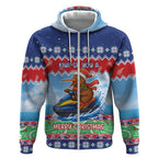 New Zealand Christmas Zip Hoodie Funny Jet Ride Kiwi Xmas - Aussie Hoodie