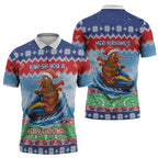 New Zealand Christmas Zipper Polo Shirt Funny Jet Ride Kiwi Xmas LT05