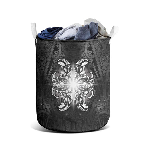 New Zealand Matariki Laundry Basket Maori Moko Black Galaxy