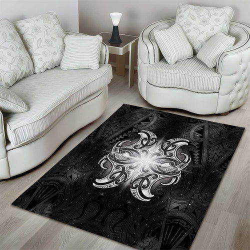 New Zealand Matariki Area Rug Maori Moko Black Galaxy
