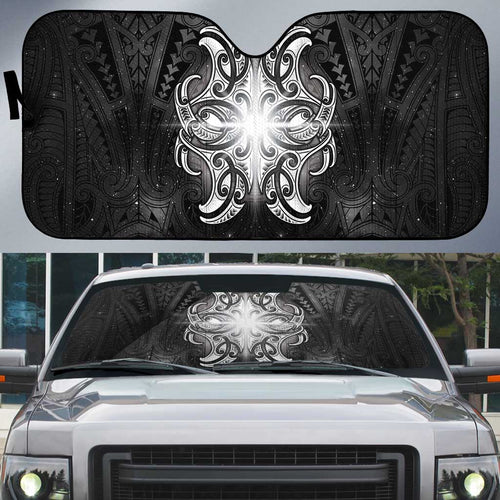 New Zealand Matariki Auto Sun Shade Maori Moko Black Galaxy