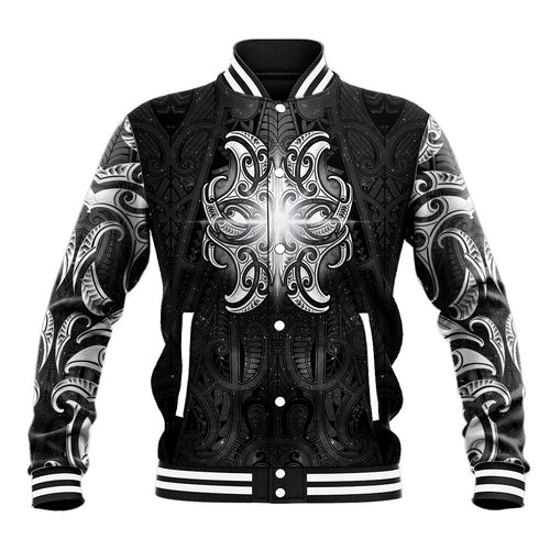 New Zealand Matariki Baseball Jacket Maori Moko Black Galaxy