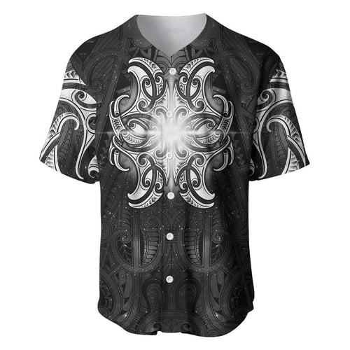 New Zealand Matariki Baseball Jersey Maori Moko Black Galaxy