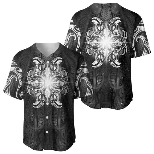 New Zealand Matariki Baseball Jersey Maori Moko Black Galaxy