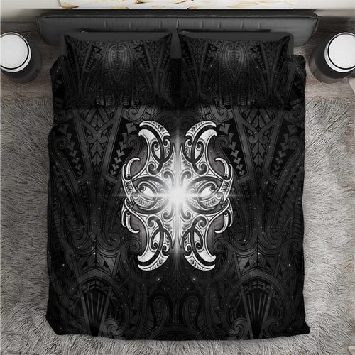 New Zealand Matariki Bedding Set Maori Moko Black Galaxy
