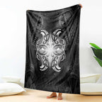 New Zealand Matariki Blanket Maori Moko Black Galaxy