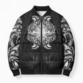 New Zealand Matariki Bomber Puffer Jacket Maori Moko Black Galaxy