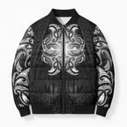 New Zealand Matariki Bomber Puffer Jacket Maori Moko Black Galaxy