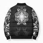 New Zealand Matariki Bomber Puffer Jacket Maori Moko Black Galaxy