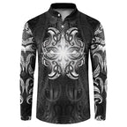New Zealand Matariki Button Sweatshirt Maori Moko Black Galaxy
