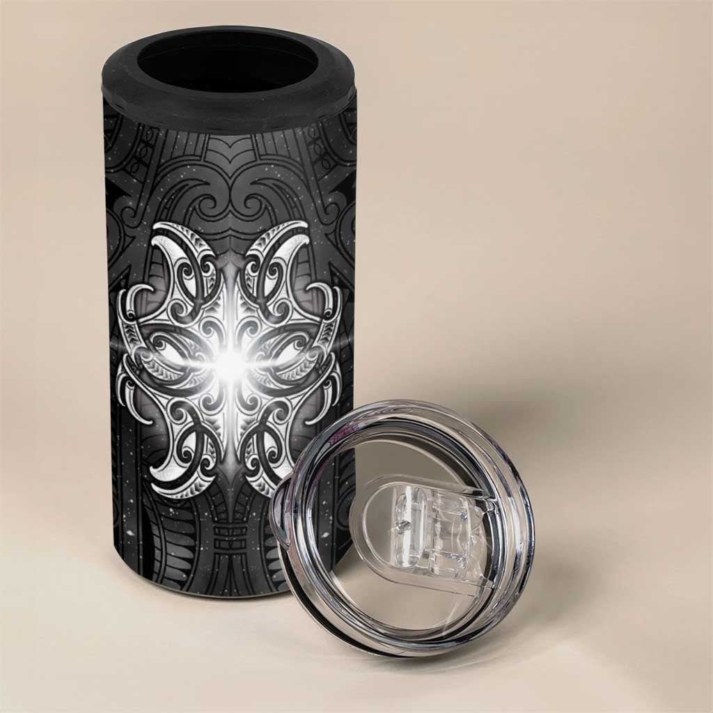New Zealand Matariki 4 in 1 Can Cooler Tumbler Maori Moko Black Galaxy