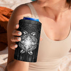 New Zealand Matariki 4 in 1 Can Cooler Tumbler Maori Moko Black Galaxy