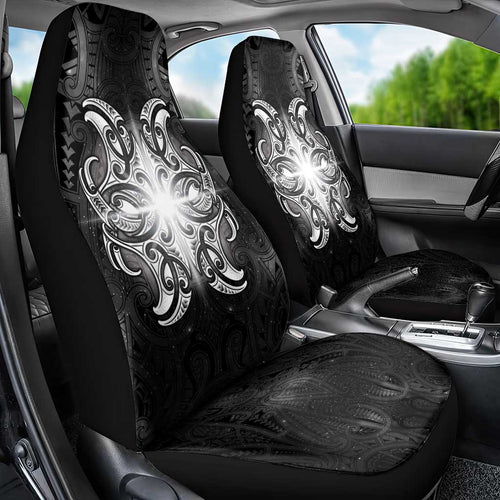 New Zealand Matariki Car Seat Cover Maori Moko Black Galaxy