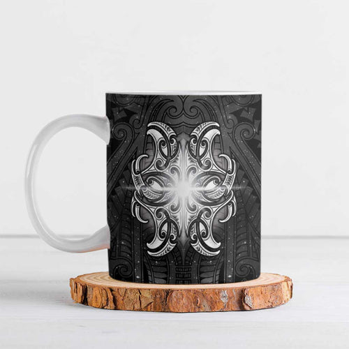 New Zealand Matariki Ceramic Mug Maori Moko Black Galaxy