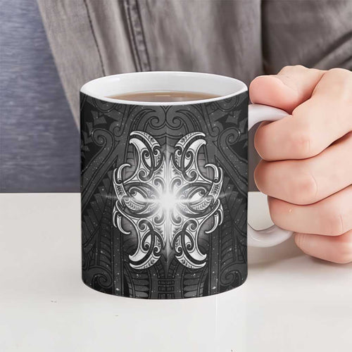 New Zealand Matariki Ceramic Mug Maori Moko Black Galaxy