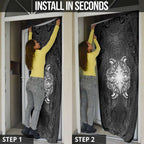 New Zealand Matariki Door Cover Maori Moko Black Galaxy