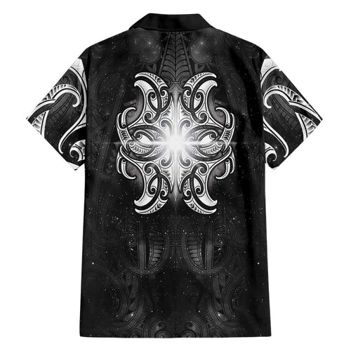 New Zealand Matariki Family Matching Mermaid Dress and Hawaiian Shirt Maori Moko Black Galaxy