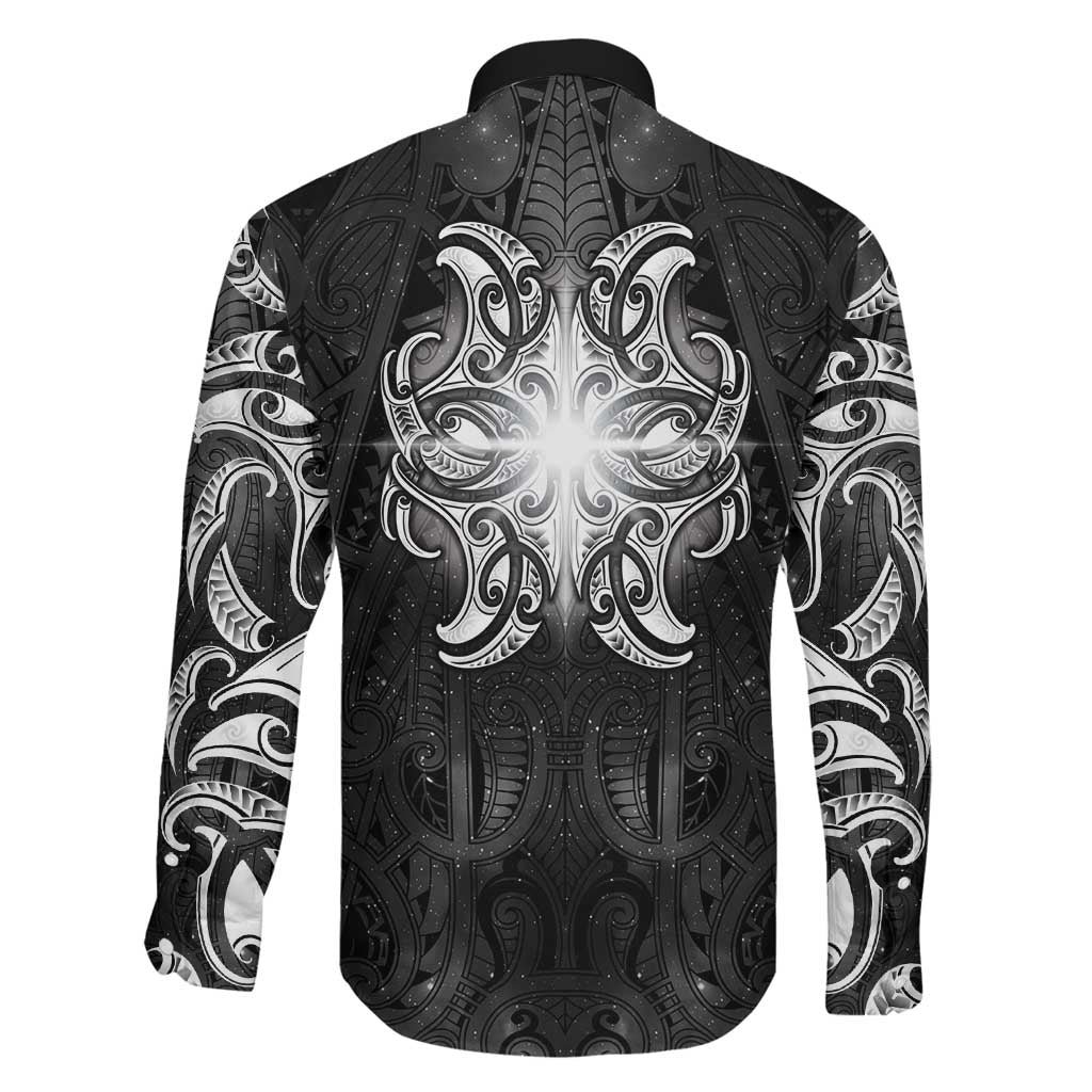 New Zealand Matariki Family Matching Mermaid Dress and Hawaiian Shirt Maori Moko Black Galaxy