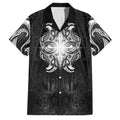 New Zealand Matariki Family Matching Off The Shoulder Long Sleeve Dress and Hawaiian Shirt Maori Moko Black Galaxy
