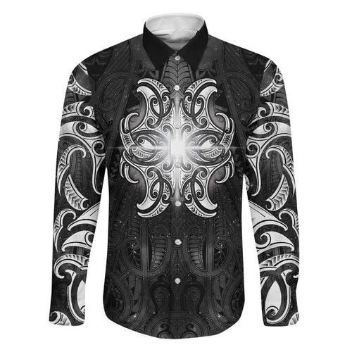 New Zealand Matariki Family Matching Off Shoulder Maxi Dress and Hawaiian Shirt Maori Moko Black Galaxy