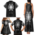 New Zealand Matariki Family Matching Tank Maxi Dress and Hawaiian Shirt Maori Moko Black Galaxy