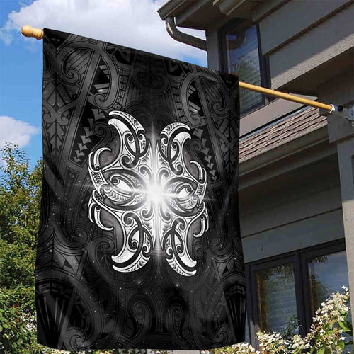New Zealand Matariki Garden Flag Maori Moko Black Galaxy