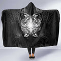 New Zealand Matariki Hooded Blanket Maori Moko Black Galaxy