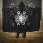New Zealand Matariki Hooded Blanket Maori Moko Black Galaxy