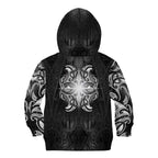 New Zealand Matariki Kid Hoodie Maori Moko Black Galaxy
