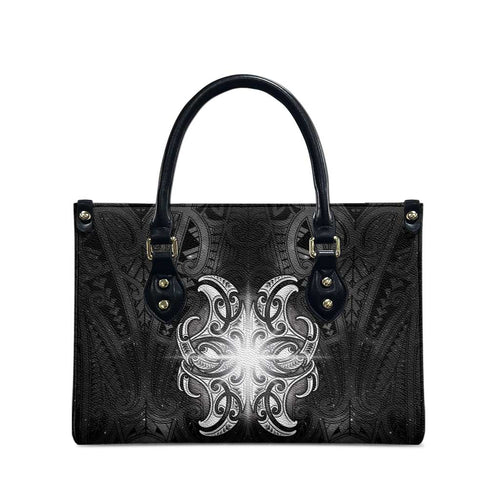 New Zealand Matariki Leather Bag Maori Moko Black Galaxy
