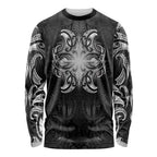 New Zealand Matariki Long Sleeve Shirt Maori Moko Black Galaxy