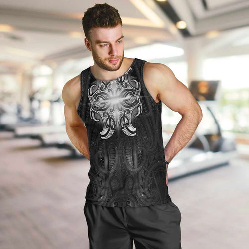 New Zealand Matariki Men Tank Top Maori Moko Black Galaxy