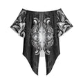 New Zealand Matariki Off Shoulder Wrap Waist Top Maori Moko Black Galaxy
